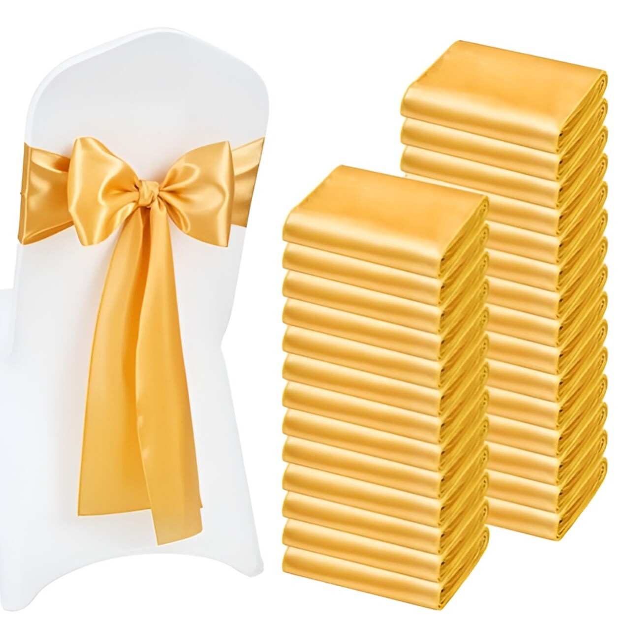 Satin Chair Sashes Wedding Chair Bows Bulk Pack Decorative Chair Ties for Banquet Party Event Chairs